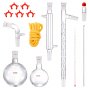 Zestaw do destylacji laboratoryjnej VEVOR, zestaw do destylacji ze szkła laboratoryjnego Boro 3,3 z 24 i 40 złączami, zestaw aparatów do destylacji 1000 ml do olejków eterycznych, 14-częściowy zestaw naczyń szklanych