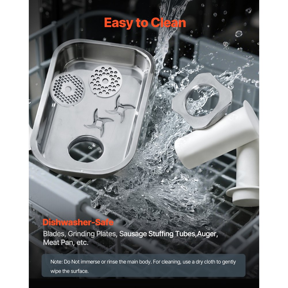 Elektryczna maszynka do mięsa VEVOR o wydajności 4,2 kg/min, przemysłowa stołowa maszynka do mięsa o mocy 1100 W z ostrzem i płytą mielącą, maszynka do kiełbas, komercyjna maszynka do mięsa ze stali nierdzewnej do restauracji