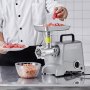 VEVOR Electric Meat Grinder 2.27 kg/min 575 W (800 W max.) Industrial Cutter with Blade (4.5 mm) & Grinding Plate & Sausage Filling Blade & 3 Tubes, Commercial Meat Cutter Made of Aluminum