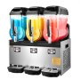 VEVOR Commercial Slushie Machine 12L x 3 Triple Tank Frozen Drink Machine, 144 Cup Stainless Steel Slushie Machine with Keypad Soft Serve Maker for Parties, Restaurants, Cafes, and Bars