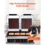 Grill kontaktowy VEVOR Commercial Panini Grill 3600 W do kanapek, steków, bekonu, hamburgerów, opiekacz do kanapek, grill ze stali nierdzewnej z uchwytem i kontrolą temperatury, płyta grzewcza 48 x 23 cm, opiekacz do panini