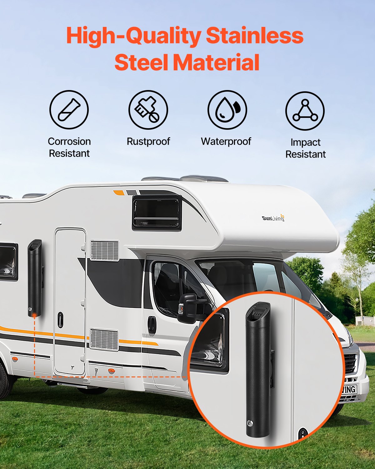 VEVOR Popielniczka papierosowa Pojemnik na niedopałki papierosów Popielniczka ścienna cylindryczna (120 x 89 x 487 mm) Wykonana ze stali nierdzewnej i stopu aluminium Do użytku na zewnątrz Ogród Biuro Restauracja Hotel Czarny