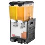 VEVOR Commercial Beverage Dispenser, 2 Tanks 10 L each, Juice Dispenser, 270 W Stainless Steel Iced Tea Drink Dispenser with 7-12 °C Cooling Temperature, for Cold Drinks, Restaurant, Bar, Party