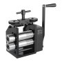 VEVOR Rolling Mill 4-in-1 Round Flat Square Half-Round Pressing Roller Mill, Manual Jewelry DIY Tool, 0.03-7 mm Adjustable Thickness, Stable & Even Rolling, for Ductile Metals, Gold, Silver, Copper