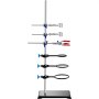 VEVOR Podpórka do statywu laboratoryjnego, statyw laboratoryjny pod retortę, 1 zestaw, stalowy statyw laboratoryjny z prętem 60 cm i żeliwną podstawą 210,82 x 135 mm, w tym zaciski do kolb, zaciski do biuret i zaciski krzyżowe