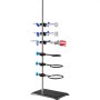 VEVOR Podpórka do statywu laboratoryjnego, statyw laboratoryjny pod retortę, 1 zestaw, stalowy statyw laboratoryjny z prętem 60 cm i żeliwną podstawą 210,82 x 135 mm, w tym zaciski do kolb, zaciski do biuret i zaciski krzyżowe