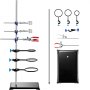 VEVOR Podpórka do statywu laboratoryjnego, statyw laboratoryjny pod retortę, 1 zestaw, stalowy statyw laboratoryjny z prętem 60 cm i żeliwną podstawą 210,82 x 135 mm, w tym zaciski do kolb, zaciski do biuret i zaciski krzyżowe