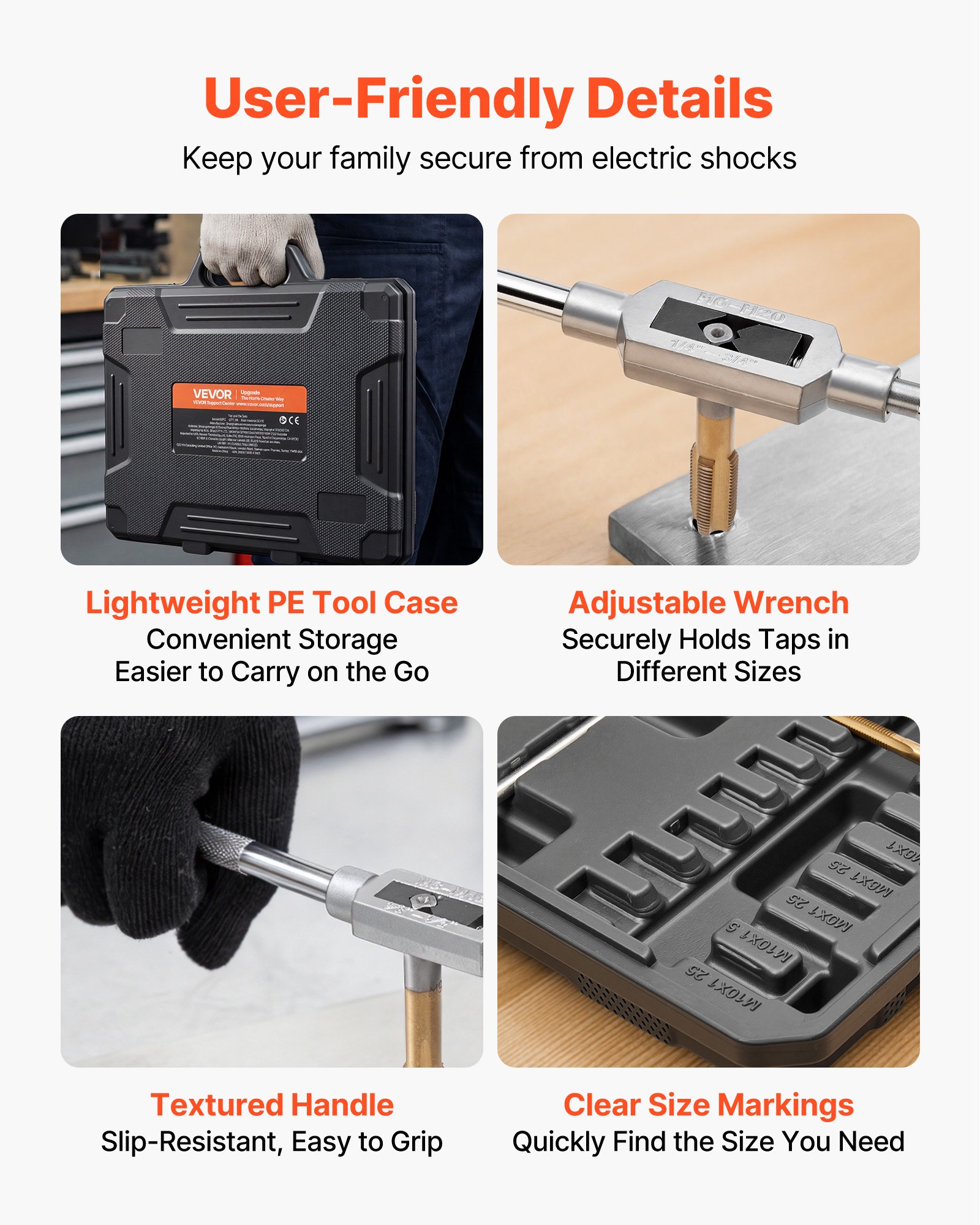 VEVOR Tap and Die Set, 86-Piece Metric and SAE Sizes M3 to M12, with Coarse and Fine Thread Taps and Dies, Wrench, Carrying Storage Case and Complete Accessories, for Threading and Rethreading