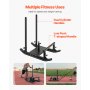 VEVOR Sanki treningowe Power Sled, sanki do ćwiczeń siłowych, poprawiające szybkość podczas ćwiczeń sportowych, sprzęt fitness z uchwytem, ​​kompatybilne z talerzami o średnicy 25/51 mm, czarne