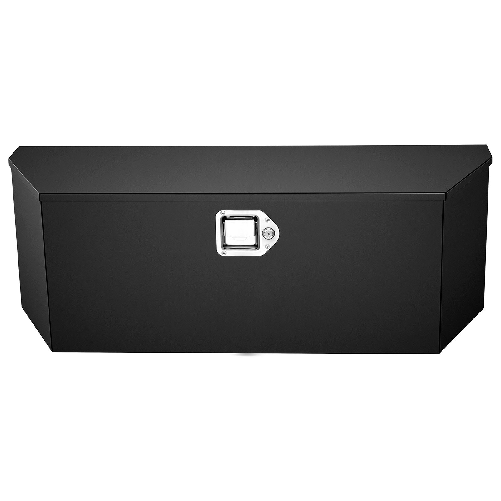 Skrzynia narzędziowa VEVOR Drawbar Box Truckbox 914 x 314 x 305 mm wykonana ze stali, nośność 50 kg, z zamkiem i kluczykami, do przyczep typu pickup, kamperów, SUV-ów, pojazdów terenowych, czarna