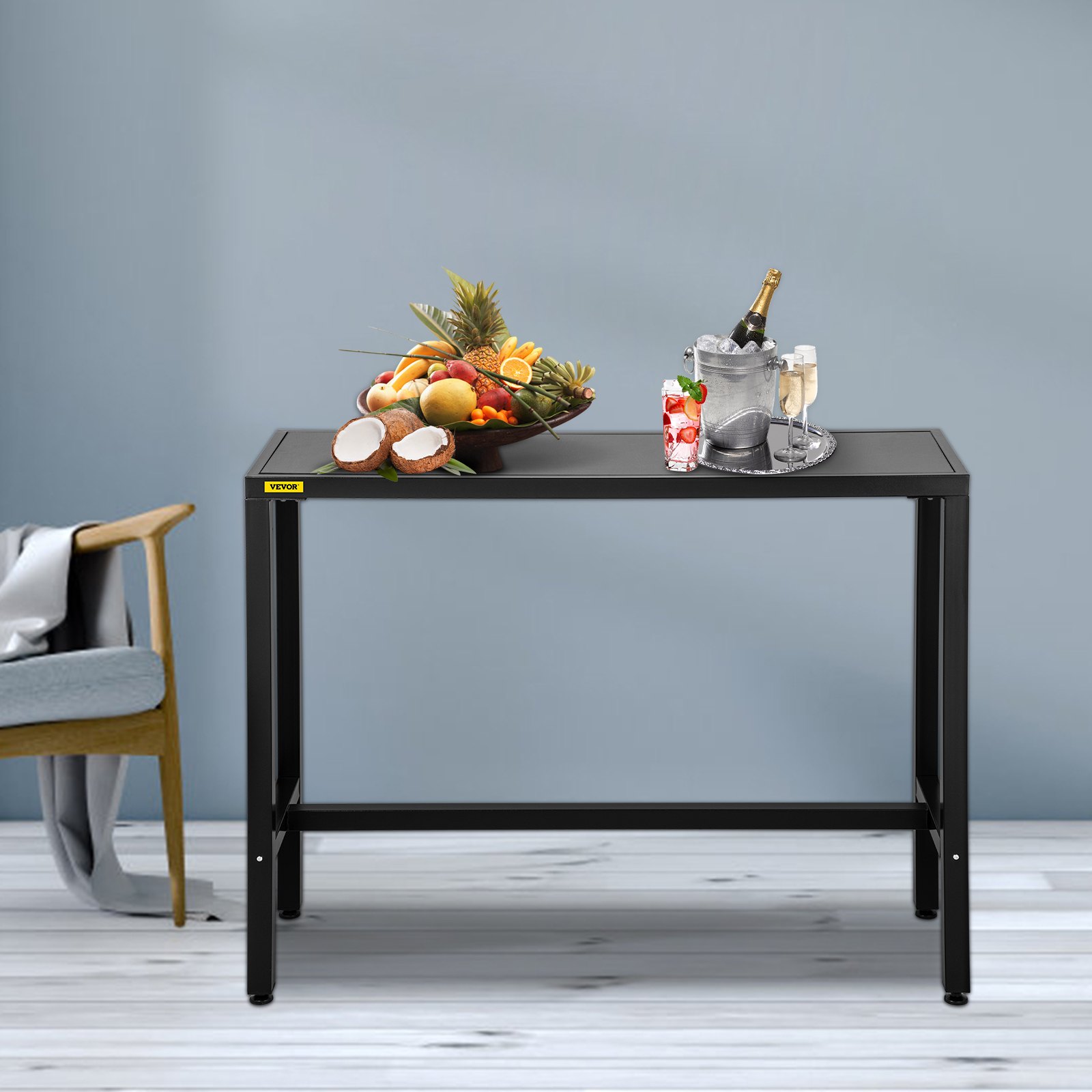 VEVOR Stół barowy Patio Wysokość baru Stół pubowy 118x38x98cm Biurko wewnętrzne