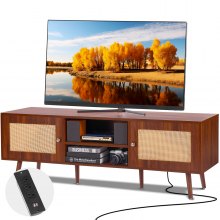 VEVOR Rattanowa szafka pod TV 165cm TV Boho Szafka pod TV Szafka pod TV Orzech