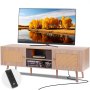 VEVOR Rattanowy stojak pod TV 165cm TV Boho Szafka pod TV Szafka pod TV Dąb