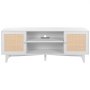 VEVOR Rattan TV Stand 191cm TV Boho TV Cabinet White TV Cabinet