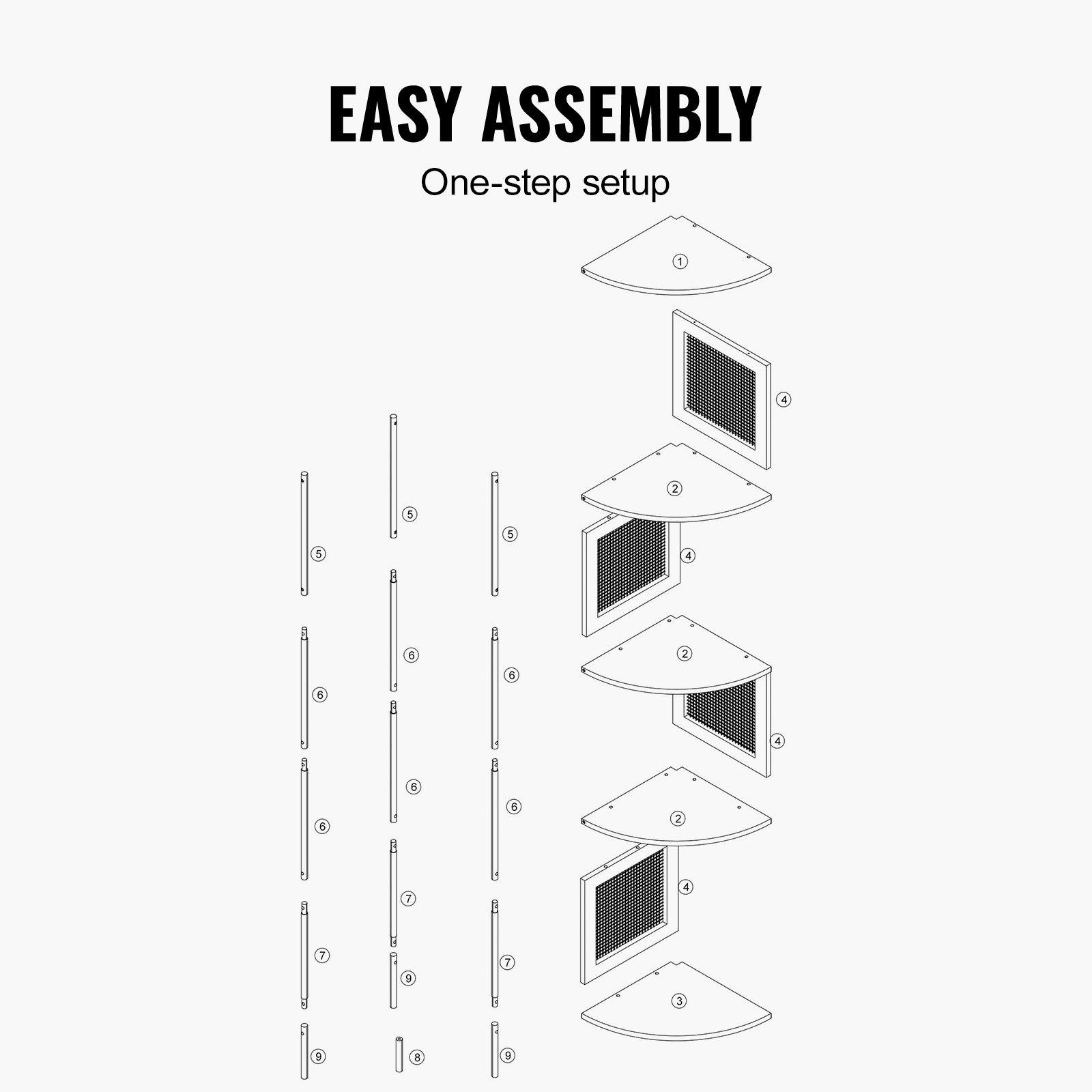 VEVOR Regał narożny z rattanu, drabinka, 5 półek z metalową ramą, wąska otwarta półka narożna do ściany, półki ekspozycyjne, idealne do biblioteki, sali konferencyjnej, biura, gabinetu, naturalny