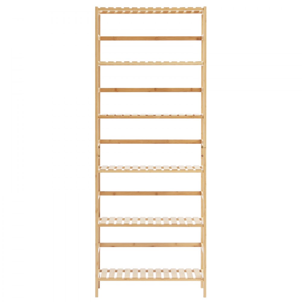 VEVOR Bamboo Bookshelf with 6 Shelves, Storage Shelf, Freestanding Multifunctional Flower and Plant Stand, File Shelf Ideal for Bathroom, Bedroom, Office, Study, Natural Color