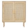 VEVOR Rattan Cabinet, Rattan Storage Cabinet with 2 Magnetic Doors and Adjustable Shelves, Sideboard Buffet Cabinet for Hallway, Entryway, Living Room, or Kitchen, Natural
