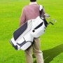 Torba golfowa VEVOR z 14-stopniowym organizerem u góry, 36-calowa, 13 kieszeni, wysokiej jakości nylonowa torba na wózek, wytrzymała torba golfowa z uchwytami, osłoną przeciwkurzową i odpinanymi paskami dla mężczyzn i kobiet, biały wzór blokowy