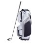 Torba golfowa VEVOR z 14-stopniowym organizerem u góry, 36-calowa, 13 kieszeni, wysokiej jakości nylonowa torba na wózek, wytrzymała torba golfowa z uchwytami, osłoną przeciwkurzową i odpinanymi paskami dla mężczyzn i kobiet, biały wzór blokowy