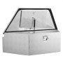 Skrzynia narzędziowa VEVOR Drawbar Box 990 x 419 x 305 mm, aluminiowa, o ładowności 50 kg, z zamkiem i kluczykami, do przyczep typu pickup, kamperów, SUV-ów, pojazdów terenowych, srebrna