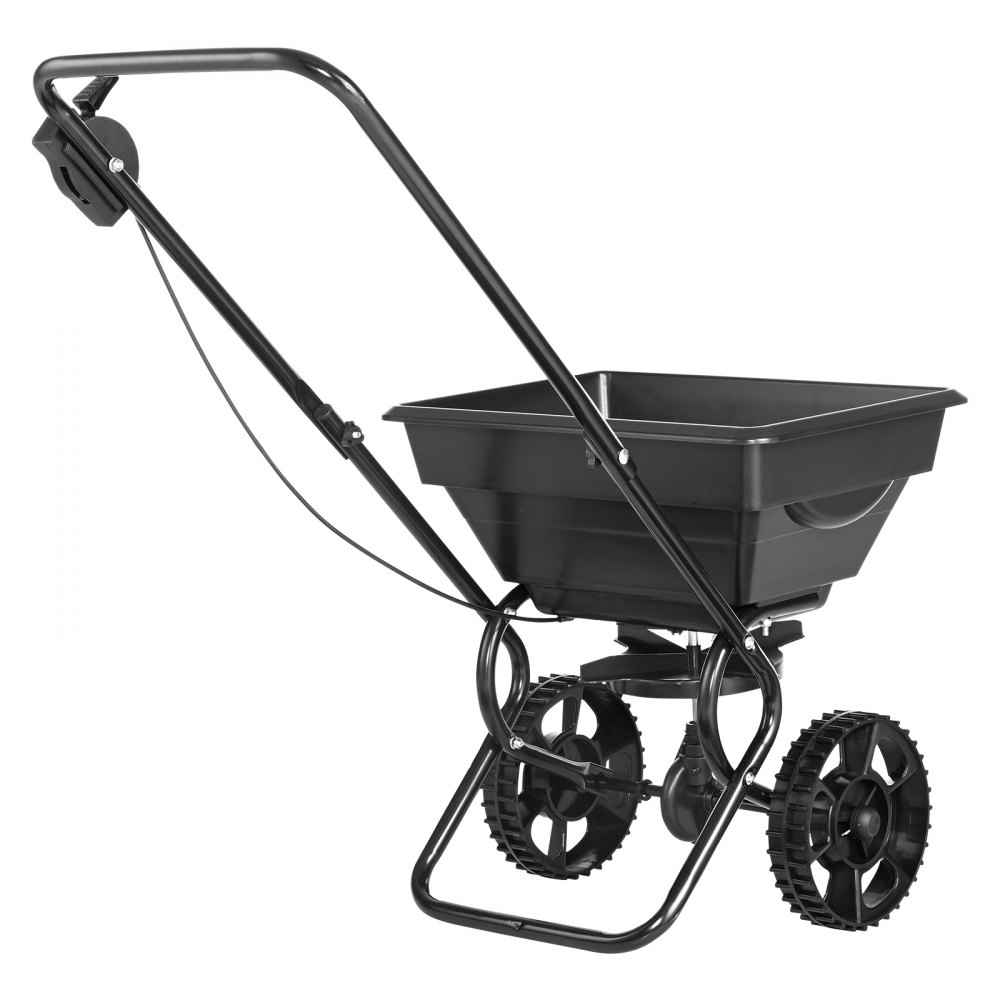 Rozsiewacz VEVOR 15L Rozsiewacz nasion 810x455x750mm Rozsiewacz nawozów Szerokość rozsiewu 0-3m Rozsiewacz odśrodkowy Nośność 11kg Rozsiewacz ręczny Wózek do rozsiewacza ręcznego Rama Q235 Plastikowe koła Rozsiewacz soli