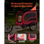 Przyczepa rowerowa dla psa VEVOR, do 45 kg, wózek dla zwierząt, transporter rowerowy dla małych i dużych psów, składana rama z kołami, uniwersalny zaczep rowerowy, w zestawie flaga, wewnętrzna smycz, 1350 x 720 x 840 mm