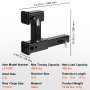 VEVOR Podwójny 2-calowy zaczep do przyczepy Odbiornik Adapter podnoszenia i opuszczania Przedłużacz holowniczy 4000 funtów
