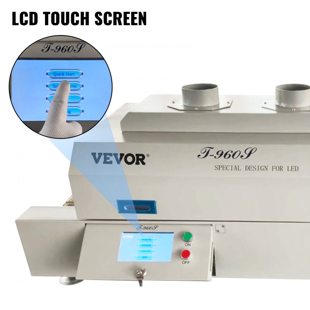 Piec do lutowania rozpływowego VEVOR T960 S 4500W Piec do lutowania IR 960 x 300 mm