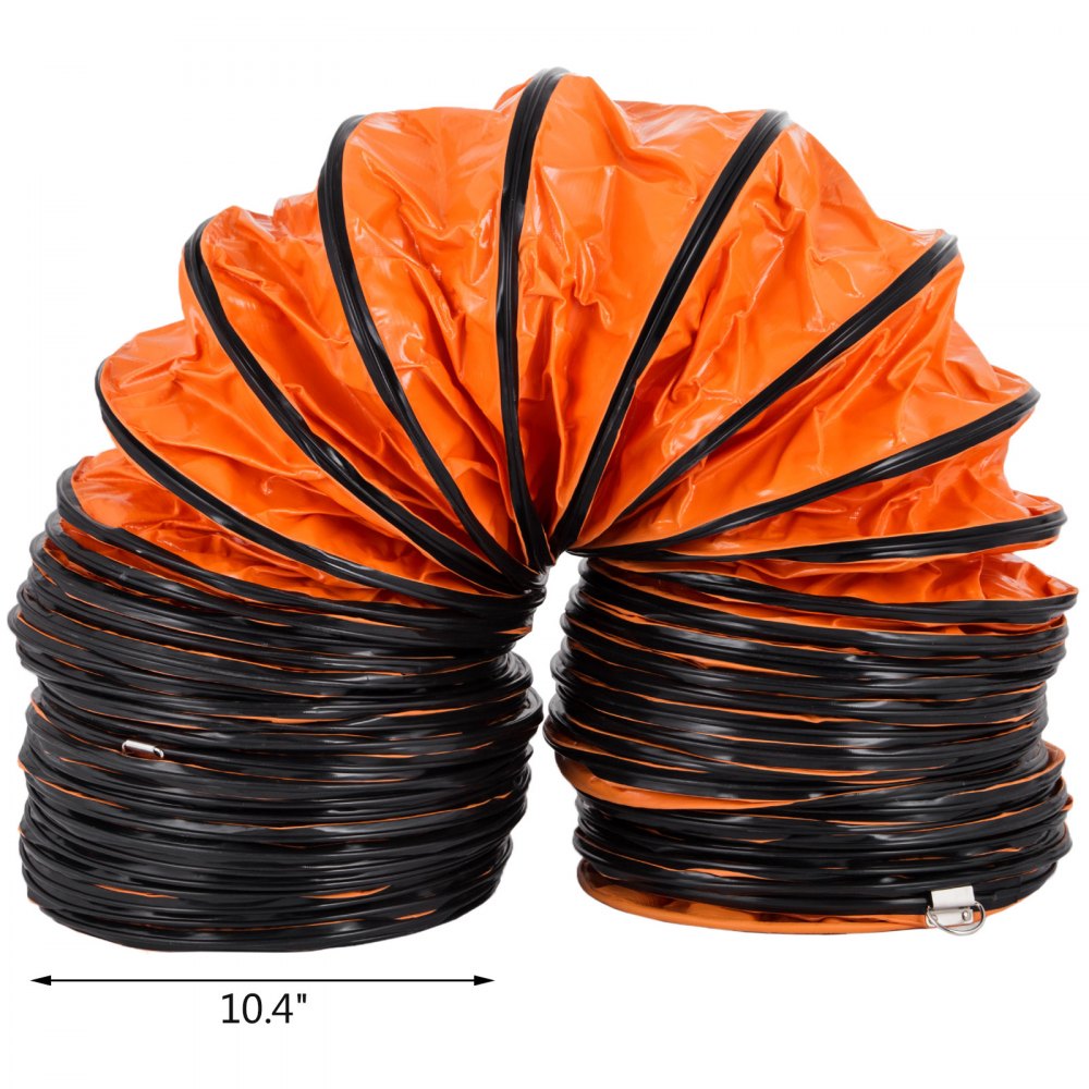 Wąż do transportu powietrza VEVOR, średnica wentylatora 9,8 m, wąż do ciepłego powietrza 30,48 cm, wąż wentylacyjny 35 x 35 x 28 cm, wąż wentylacyjny na plac budowy, pomarańczowy