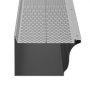 VEVOR metal drain cover with perforated design and sleek gray finish.