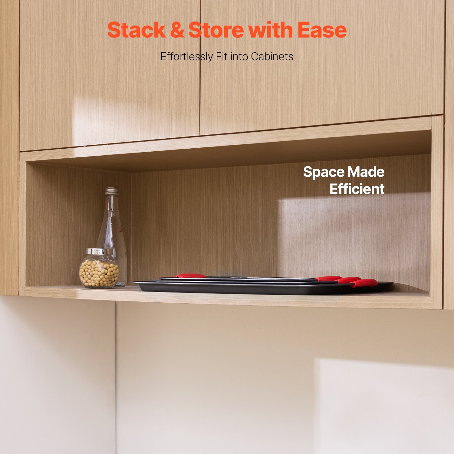 Zestaw naczyń do pieczenia VEVOR, 3-częściowy, ze stali węglowej z powłoką zapobiegającą przywieraniu, talerze i tace, zestawy naczyń do pieczenia i gotowania do piekarnika kuchennego z silikonowymi uchwytami, do ciastek, ciast, muffinek i chleba