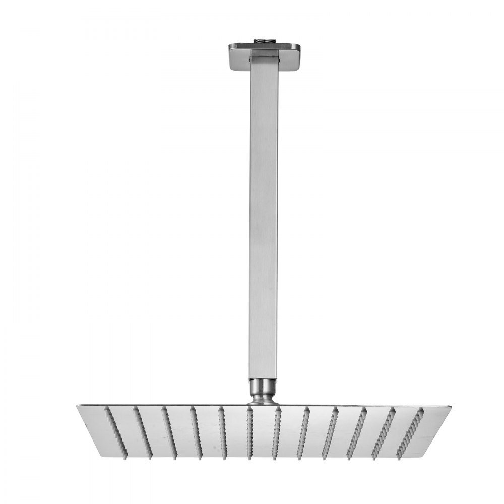 Bateria prysznicowa VEVOR z deszczownicą do łazienki, z kwadratową głowicą prysznicową o średnicy 305 mm i słuchawką prysznicową, montowana na suficie bateria łazienkowa z zaworem mosiężnym i zestawem wykończeniowym, nikiel szczotkowany