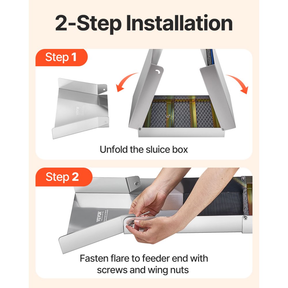 VEVOR Foldable Aluminum Alloy Lock Box, Compact 127cm Lock Boxes for Gold, Lightweight Gold Lock Equipment, Portable Lock Boxes with Miner's Moss, River, Stream, etc.