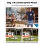 VEVOR Foldable Charcoal Grill, 0.16 m² Portable Charcoal Barbecue Grill with Liftable Charcoal Tray & Side Tables, Brushed Stainless Steel BBQ Cooking Grills for Outdoor Camping Backyard Parties