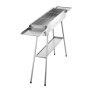 VEVOR Foldable Charcoal Grill, 0.16 m² Portable Charcoal Barbecue Grill with Liftable Charcoal Tray & Side Tables, Brushed Stainless Steel BBQ Cooking Grills for Outdoor Camping Backyard Parties