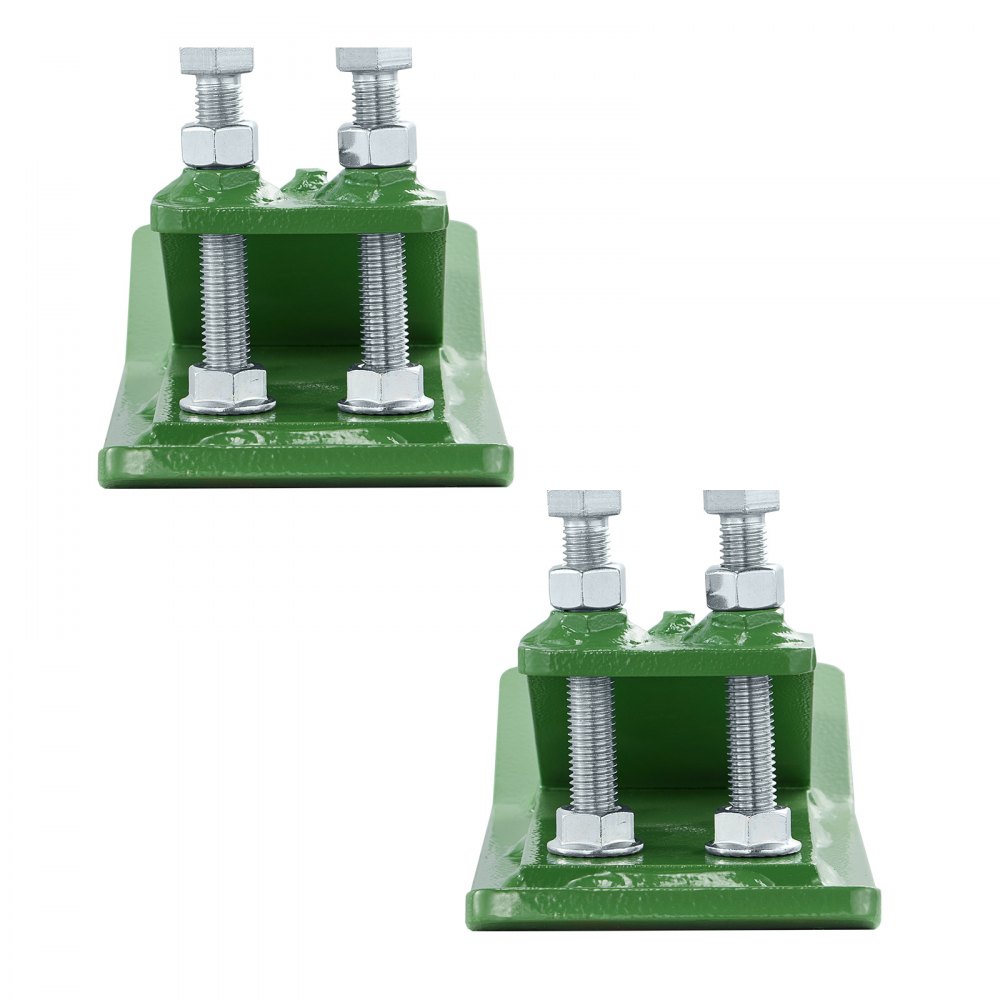 VEVOR Tractor Bucket Protector, 2PCS Heavy Duty Steel Bucket Edge Protectors, Edge Tamer Anti-Skid Device with Double Hexagon Lock Nuts and Bolts, for Snow, Leave Removal & Spreading Gravel (Green)