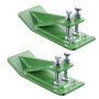 VEVOR Tractor Bucket Protector, 2PCS Heavy Duty Steel Bucket Edge Protectors, Anti-Skid Device with Double Hexagon Lock Nuts and Bolts, for Snow, Leave Removal & Spreading Gravel (Green)