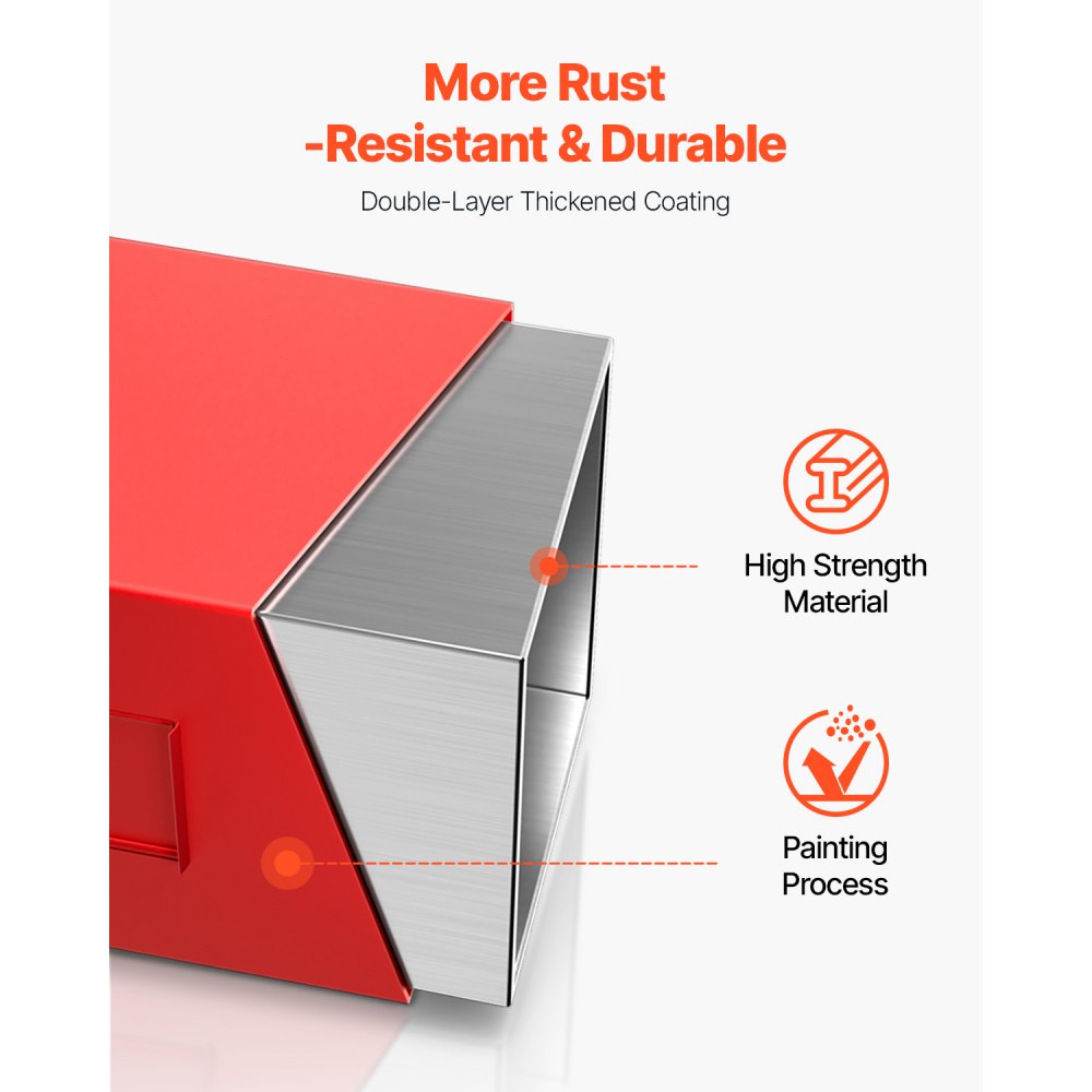 Obciążnik zaczepu przyczepy VEVOR, kategoria 1, 3-punktowy, o udźwigu 363 kg, do zaczepu przyczepy 5,6 cm, stalowy, o dużej ładowności, z drzwiami przesuwnymi, czerwony