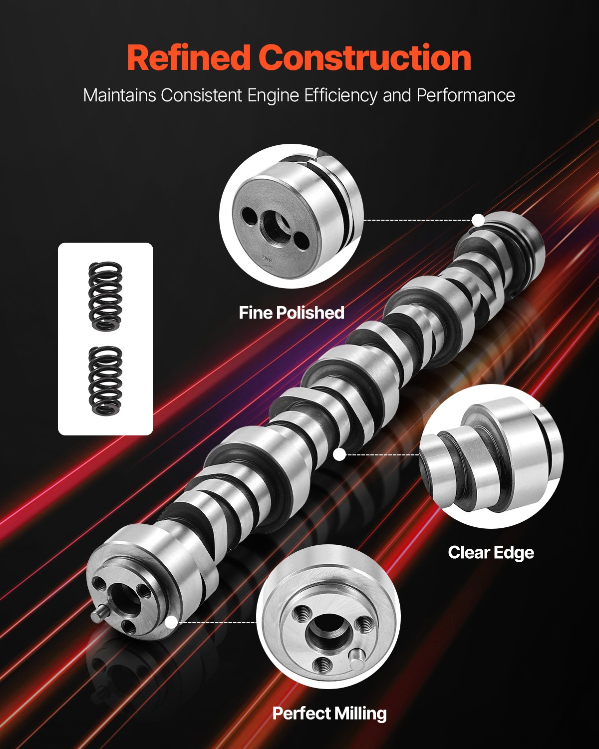 Zestaw zamienny wałka rozrządu VEVOR LS Truck z żeliwa ze sprężynami i uszczelkami zaworów, kompatybilny z ciężarówkami GM Gen3/4 Norris z lat 1999-2013, do silników 4,8 l, 5,3 l, 6,0 l i 6,2 l LS, OE 12625437 SP011-16