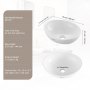 VEVOR Oval Countertop Washbasin, 409 x 341 x 144 mm, Bathroom Countertop Washbasin, Modern Style Ceramic Washbasin, for Toilets, Hotels, Restaurants, Bright White