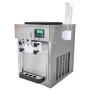 VEVOR Komercyjna maszyna do lodów, 1800 W, 3 smaki, blat do lodów miękkich, 2 zasobniki po 4 l, 2 cylindry po 1,8 l, ekran LCD, automatyczne czyszczenie, wstępne chłodzenie