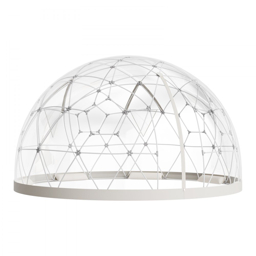 VEVOR Namiot ogrodowy kopułowy, 3,6 x 2,2 m, przezroczysty, dla 4-7 osób, szklarnia geodezyjna z oknem, namiot z PVC na podwórko, patio, kemping, imprezę, wesele