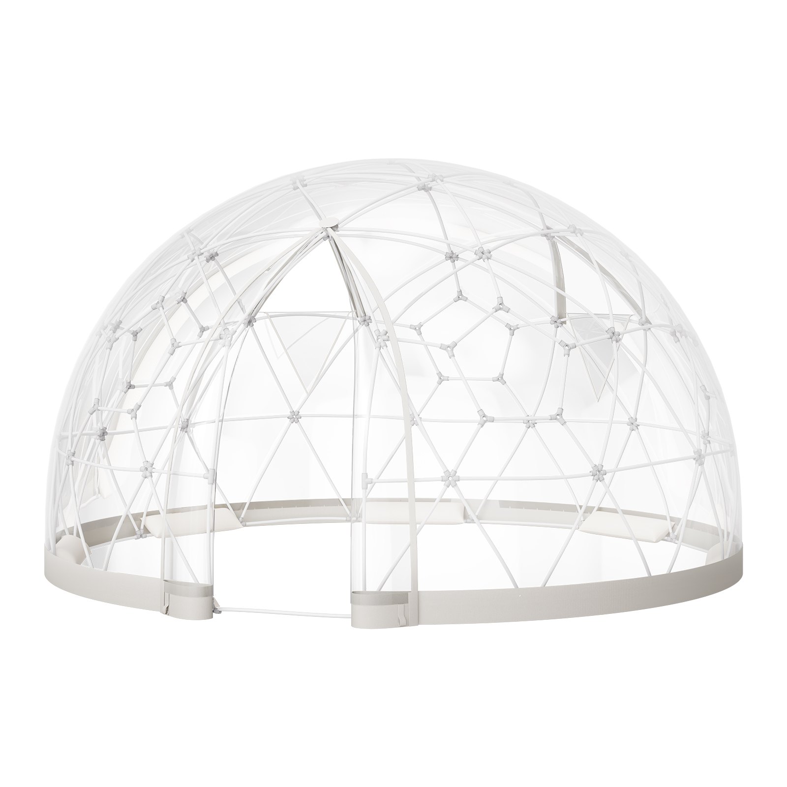 VEVOR Namiot ogrodowy kopułowy, 3,6 x 2,2 m, przezroczysty, dla 4-7 osób, szklarnia geodezyjna z oknem, namiot z PVC na podwórko, patio, kemping, imprezę, wesele