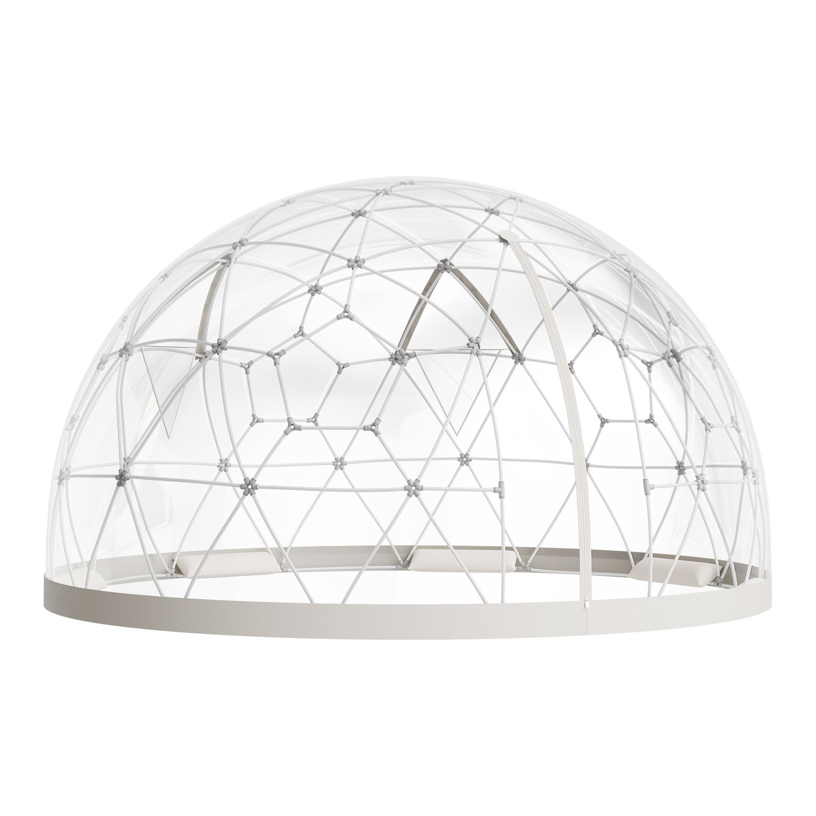 VEVOR Namiot ogrodowy kopułowy, 3,6 x 2,2 m, przezroczysty, dla 4-7 osób, szklarnia geodezyjna z oknem, namiot z PVC na podwórko, patio, kemping, imprezę, wesele