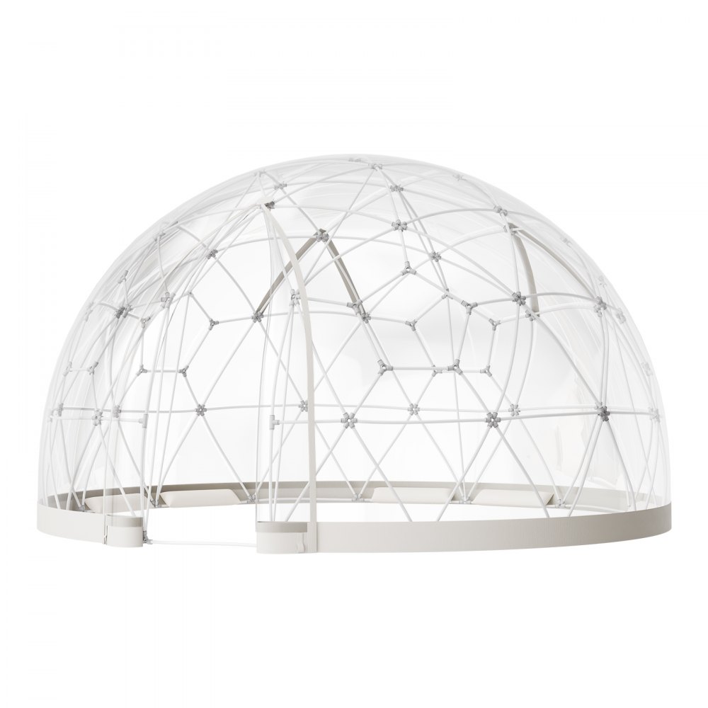 VEVOR Namiot ogrodowy kopułowy, 4,57 x 2,9 m, przezroczysty, dla 10–14 osób, szklarnia geodezyjna z oknem, namiot z PVC na podwórko, patio, kemping, imprezę, wesele