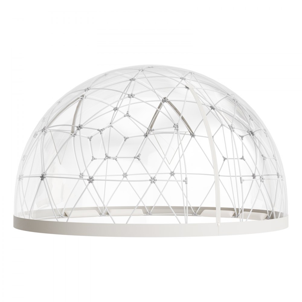 VEVOR Namiot ogrodowy kopułowy, 4,57 x 2,9 m, przezroczysty, dla 10–14 osób, szklarnia geodezyjna z oknem, namiot z PVC na podwórko, patio, kemping, imprezę, wesele