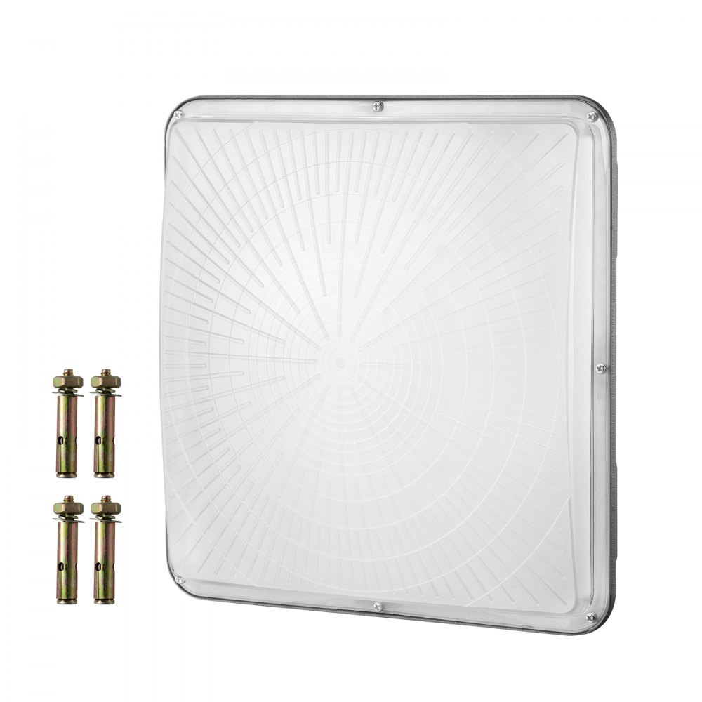 Lampa sufitowa LED VEVOR, 150 W, 16500 lm, 5000 K, światło dzienne, komercyjna, przemysłowa, zewnętrzna, 12,5" x 12,5", oświetlenie sufitowe do montażu powierzchniowego na stacji benzynowej, w magazynie, garażu, na ulicy, w sklepie, hotelu, IP65