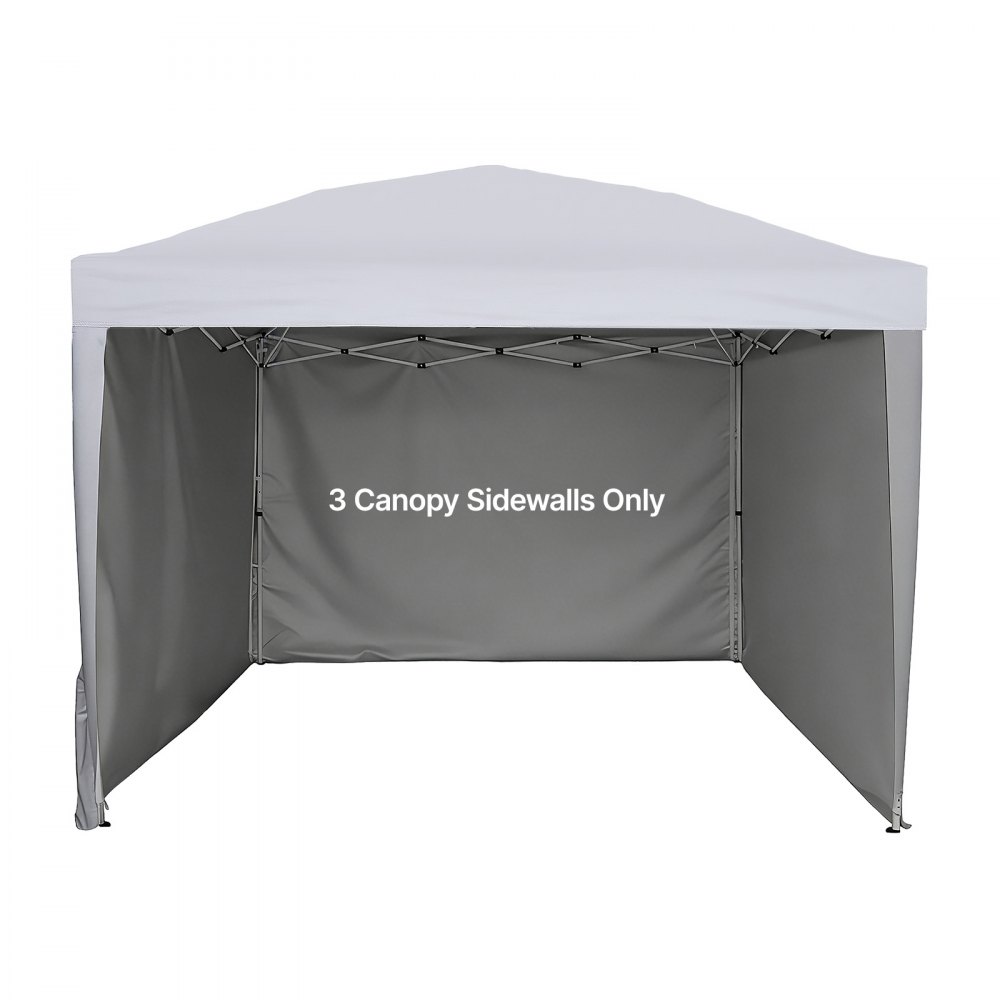 VEVOR Canopy Sidewalls, Fit for 3 x 3 m Pop Up Canopy Tent, Tent Side Walls with Waterproof and Sunlight Protection Layer for Outdoor Event Tents, Vendor Booths, Camping (3 Sidewalls Only, White)