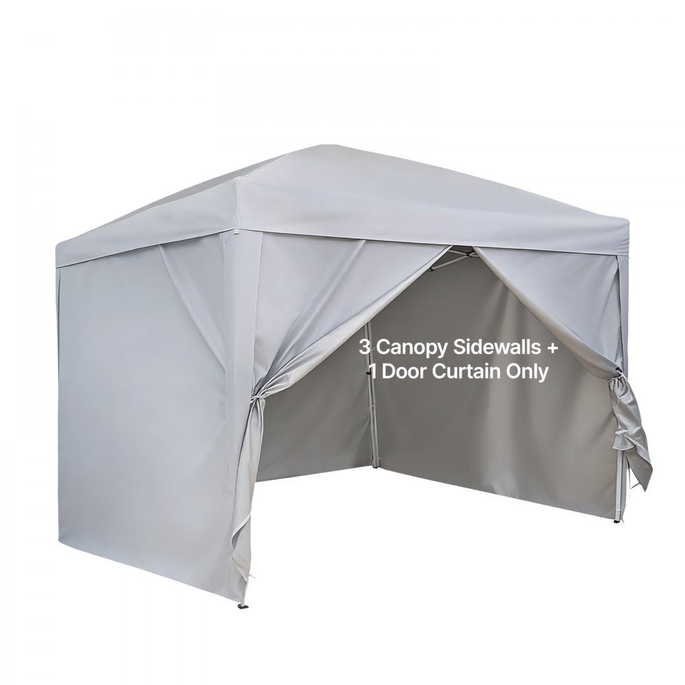 VEVOR 4x Panele boczne do altany, Panele boczne do altany składanej 3 x 3 m, Wodoodporne plandeki boczne z powłoką PU chroniącą przed słońcem, Panel boczny z drzwiami na zamek błyskawiczny na imprezy plenerowe i kemping, Biały