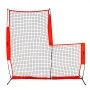 Siatka ochronna do klatki do odbijania VEVOR typu L, 240 x 106 x 214 cm, do baseballu i softballu, przenośna, z torbą transportową i kołkami do mocowania na ziemi, zewnętrzna siatka do odbijania w baseballu, czerwona